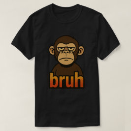 Chagrijnige Aap “bruh” Meme – Grappige Retro Sarca T-shirt