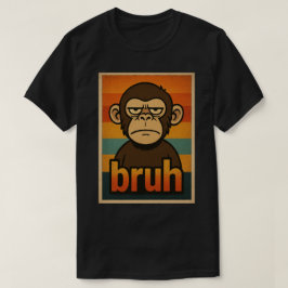Chagrijnige Aap “bruh” Meme – Grappige Retro Sarca T-shirt