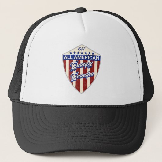 Chagrijnige Amerikaanse Opa Trucker Pet (Voorkant)