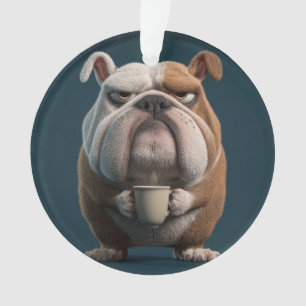 Chagrijnige Bulldog Koffie – Grappige Honden Kunst Ornament