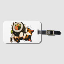 Chagrijnige Calico Kat Sushi Liefhebber