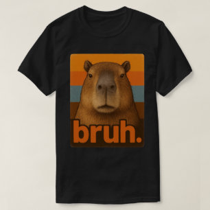 Chagrijnige Capybara “bruh” Meme – Grappige Retro T-shirt