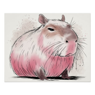 Chagrijnige Capybara Perfect Poster