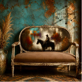 Chagrijnige Cowboy Decoupage Tissuepapier