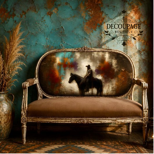 Chagrijnige Cowboy Decoupage Tissuepapier