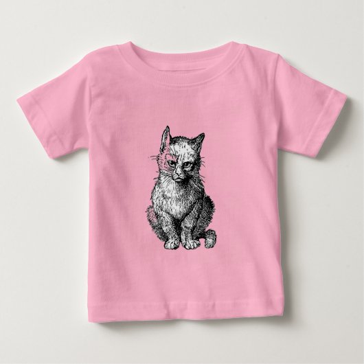 Chagrijnige Cute kat dier baby shirt (Voorkant)