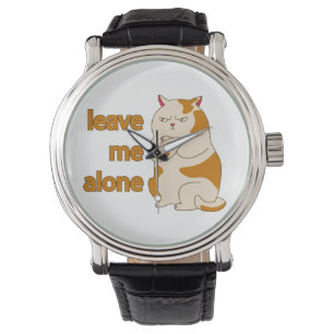 Chagrijnige dikke kat laat me met rust horloge