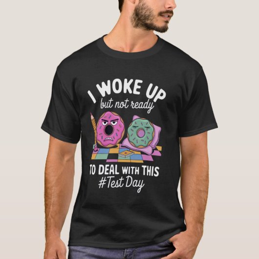 Chagrijnige Donut Met Potlood Voor Toetsdag T-shirt (Voorkant)