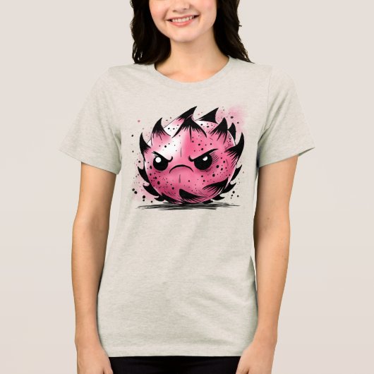 Chagrijnige Drakenvrucht Tri-Blend Shirt (Voorkant)