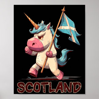 Chagrijnige Eenhoorn met Schotse Vlag voor Schotla Poster