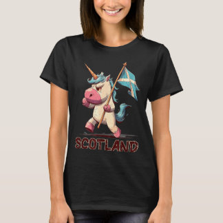 Chagrijnige Eenhoorn met Schotse Vlag voor Schotla T-shirt