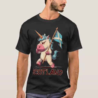 Chagrijnige Eenhoorn met Schotse Vlag voor Schotla T-shirt