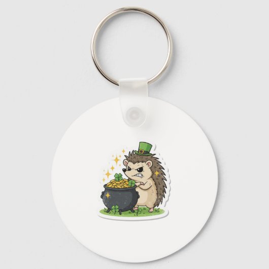 Chagrijnige Egel St.Patricksdag Sleutelhanger (Voorkant)