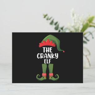 Chagrijnige Elf Familie Matching Groep Kerstmis Kaart