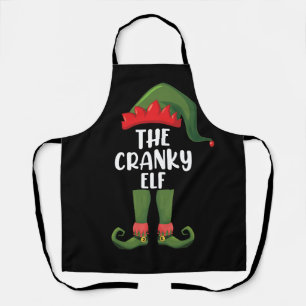 Chagrijnige Elf Familie Matching Groep Kerstmis Schort