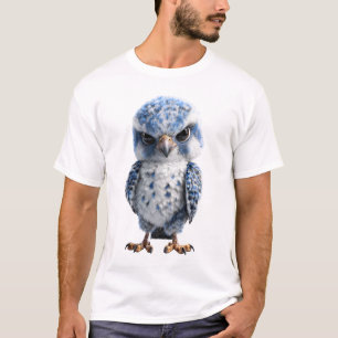 Chagrijnige Fluffy Blauwe Roofvogel Jong Mensen T-shirt