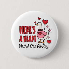 Chagrijnige Gans Anti-Valentijnshart Ronde Button 5,7 Cm