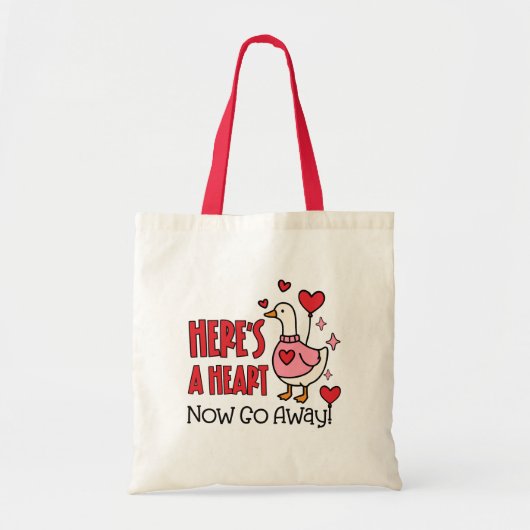 Chagrijnige Gans Hart Ballon Grappig Tote Bag (Voorkant)