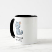 Chagrijnige grijze gestreepte kat mok (Voorkant links)