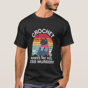 Chagrijnige Haak Kat Grappige Brei Garens Liefhebb T-shirt