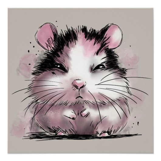 Chagrijnige Hamster Perfect Poster (Voorkant)