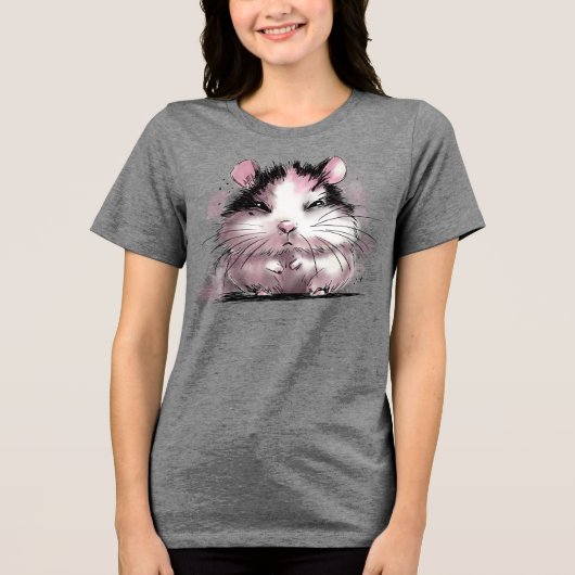 Chagrijnige Hamster Tri-Blend Shirt (Voorkant)