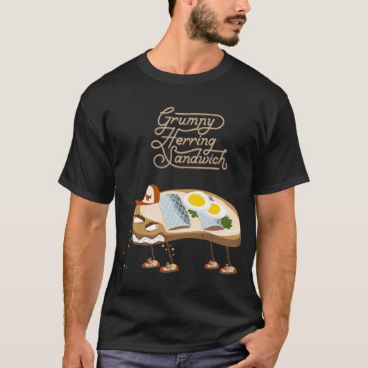 Chagrijnige Haring Sandwich T-shirt (Voorkant)