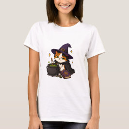 Chagrijnige Heksenkat Halloween T-shirt