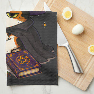 Chagrijnige Heksenkat Halloween Theedoek