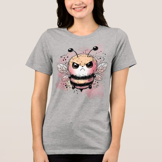 Chagrijnige honingbij Tri-Blend shirt (Voorkant)