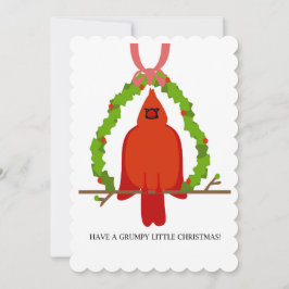 Chagrijnige Kardinaal Kerstmis Feestdagenkaart
