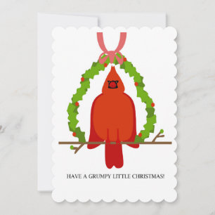 Chagrijnige Kardinaal Kerstmis Feestdagenkaart