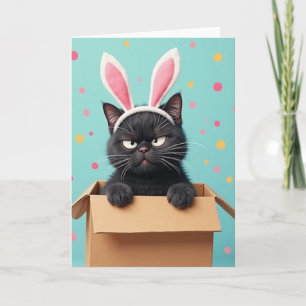 Chagrijnige Kat Cute Oren Grappige Kaart