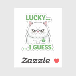 Chagrijnige Kat Gelukkig Denk Ik Grappige Sarcasti Sticker