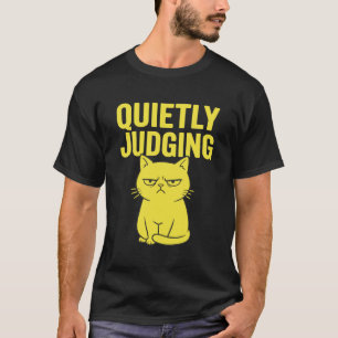 Chagrijnige Kat Houding – Stilletjes Oordelende Gr T-shirt