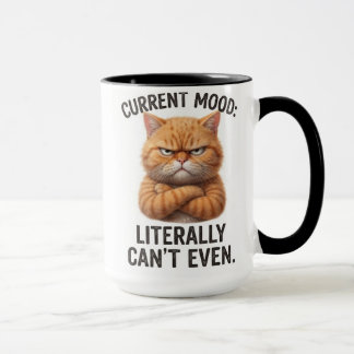 Chagrijnige Kat Huidige Stemming Grappige Quote Mok