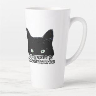 Chagrijnige kat meme voor kattenliefhebbers en kit latte mok