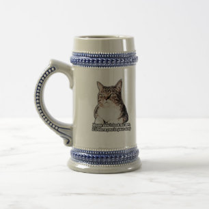 Chagrijnige kat meme voor kattenmensen en kittenei bierpul