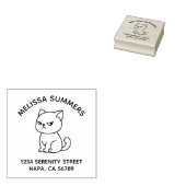 Chagrijnige Kat met Boog Adres Rubberstempel (Gestempeld)