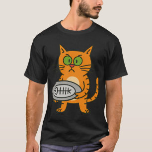 Chagrijnige Kat met Visgraat – Grappig Cartoon P T-shirt