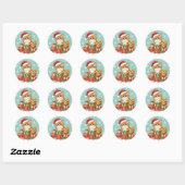 Chagrijnige Kerst Ronde Sticker (Vel)