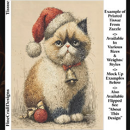 Chagrijnige Kerstkat EB1L Decoupage Tissuepapier
