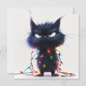 Chagrijnige Kerstkat Kerstkaart (Voorkant)