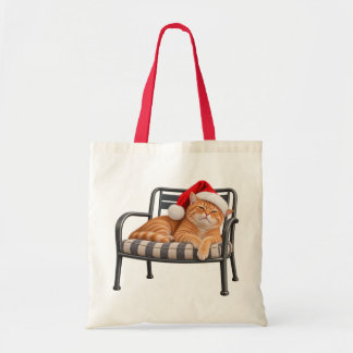 Chagrijnige Kerstman Kat Boodschappentas Tote Bag