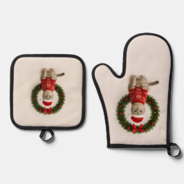 Chagrijnige Kerststemming Ovenwant & Pannenlap Set