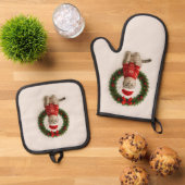 Chagrijnige Kerststemming Ovenwant & Pannenlap Set (Top down)
