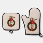 Chagrijnige Kerststemming Ovenwant & Pannenlap Set (Voorkant)