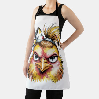 Chagrijnige Kip Bloemboeket Baseballpet Funny Sass Schort