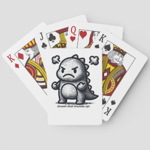 Chagrijnige Kleine Dino Pokerkaarten
