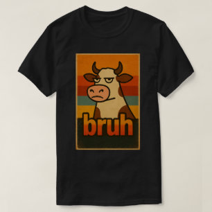 Chagrijnige Koe Bruh Meme – Grappige Retro Vintage T-shirt